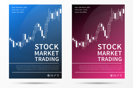 Stock market trading leaflet vector template. Forex trade promotion flyer creative concept.のイラスト素材