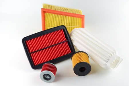 The filter elements on a white backgroundの写真素材