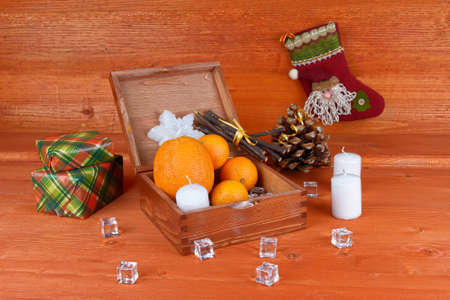 christmas gifts backgroundの写真素材