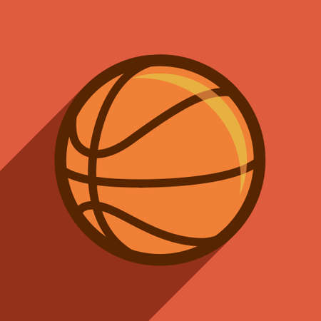 basketball flat design, sport, vector, orange, illustration.のイラスト素材