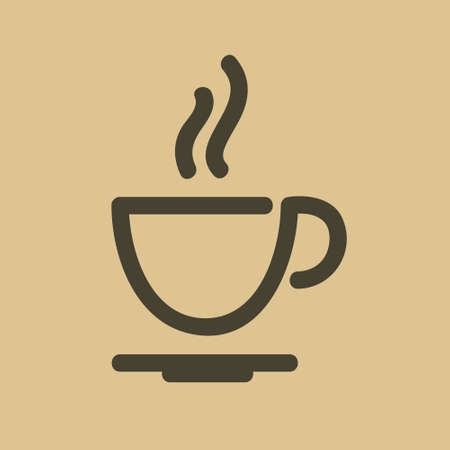 Coffee cup icon,on a gray background, vector illustration.のイラスト素材