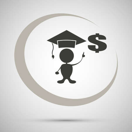 Symbol financially independent, vector illustration. business idea on a gray background.のイラスト素材