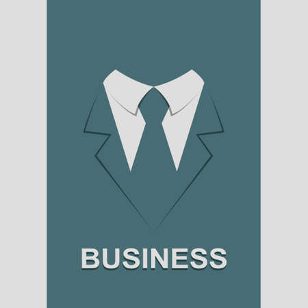 Suit with tie abstract isolated, vector illustrationのイラスト素材