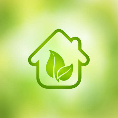 Eco House illustration, home green concept, ecologyのイラスト素材