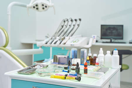 Interior of a modern dental office. Dental instrument.のeditorial素材