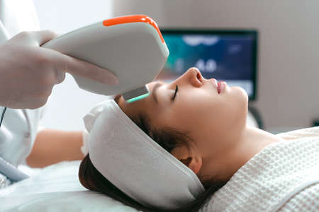 Hardware cosmetology. Cosmetology face procedure. ultraformer lifting.の写真素材