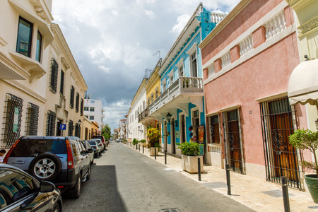 30.06.2022 Cozy streets of Latin America. SANTO DOMINGO, DOMINICAN REPUBLIC Colonial Zone of Santo...