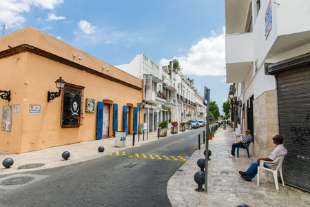 30.06.2022 Cozy streets of Latin America. SANTO DOMINGO, DOMINICAN REPUBLIC Colonial Zone of Santo Domingo,のeditorial素材