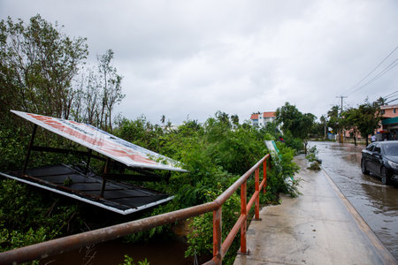 19.09.2022 Dominican Republic Punta Cana Bavaro. Consequences of Hurricane Fiona.のeditorial素材