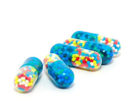  Pills isolated on white background