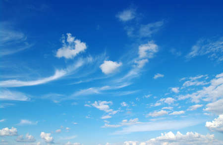 blue sky background with white cloudsの写真素材