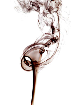 colored smoke isolated on white backgroundの写真素材