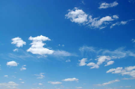 blue sky with white cloudsの写真素材