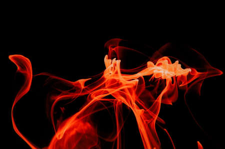 Fire flames on black background