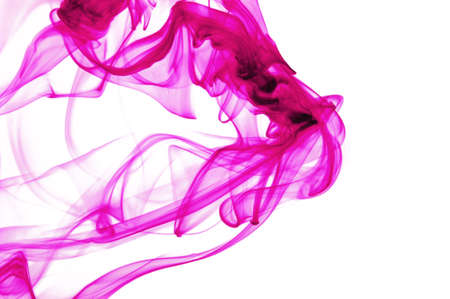 colored smoke isolated on white backgroundの写真素材