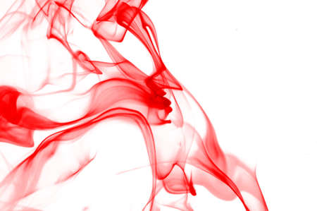 colored smoke isolated on white backgroundの写真素材