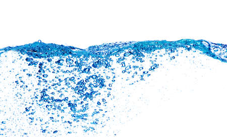 Water splash with bubbles of air, isolated on the white