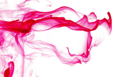 colored smoke isolated on white backgroundの写真素材