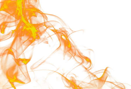 Fire flames on white backgroundの写真素材