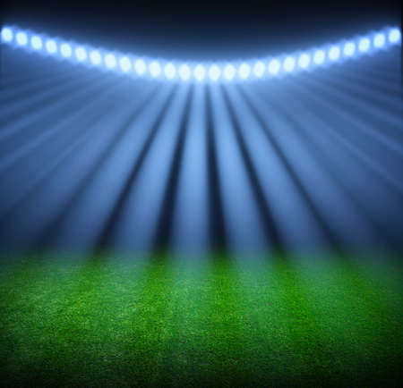 the soccer stadium with the bright lights