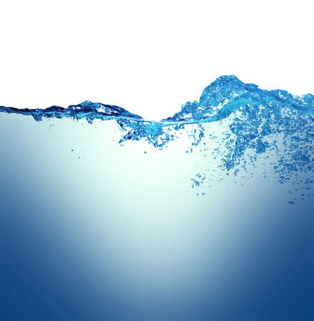 Water and air bubbles on white backgroundの写真素材