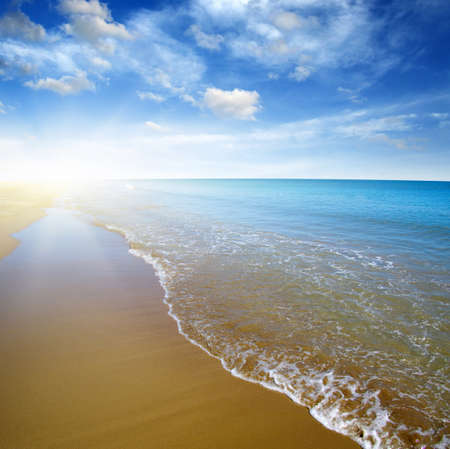 beach and sea on skyの写真素材