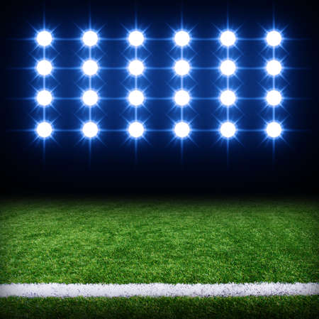 the soccer stadium with the bright lightsの写真素材