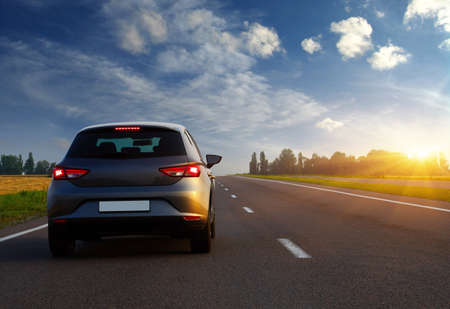 Car and light on the road.の写真素材
