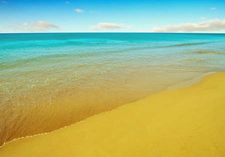 Beach and sea on skyの写真素材