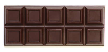 close up a chocolate bar isolated on white background