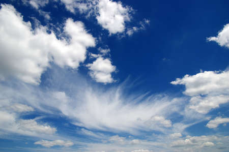 background of blue sky and white cloudsの写真素材