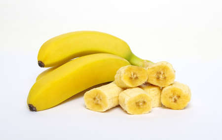 Bunch of baby banana isolated on white backgroundの写真素材