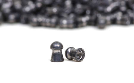 Air gun lead pellets isolated on white