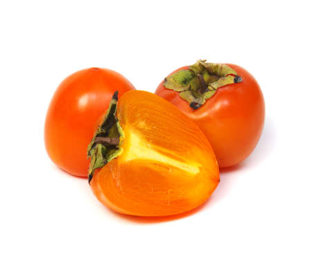 Persimmon fruit isolated on white background. Clipping pathの写真素材