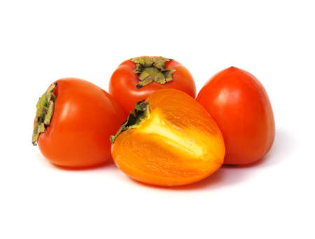Persimmon fruit isolated on white background.の写真素材