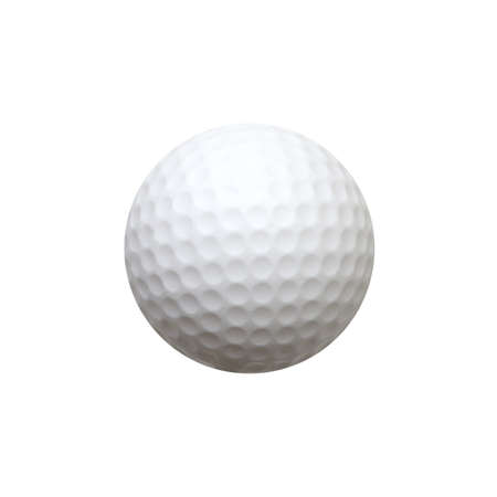 Golf ball isolated on white backgroundの写真素材