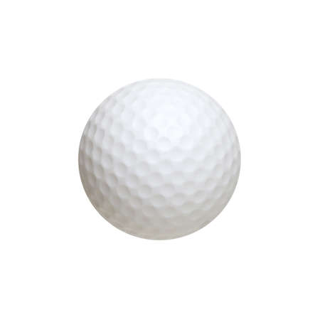 Golf ball isolated on white backgroundの写真素材