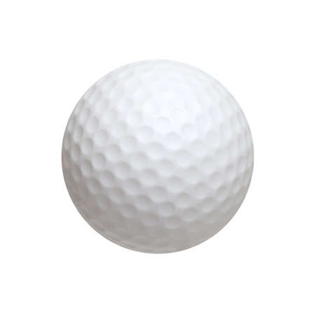 Golf ball isolated on white backgroundの写真素材
