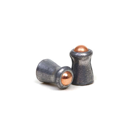 Air gun lead pellets isolated on white backgroundの写真素材