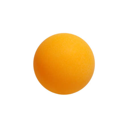 Orange table tennis ball isolated on white, clipping pathの写真素材