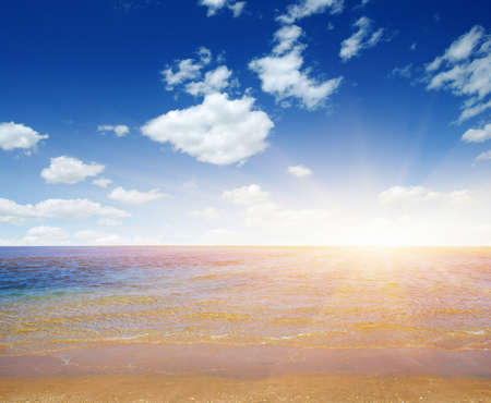 beach and sea on skyの写真素材