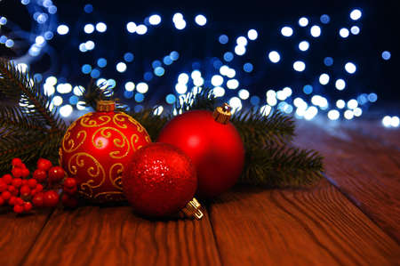 Christmas ball on abstract light backgroundの写真素材