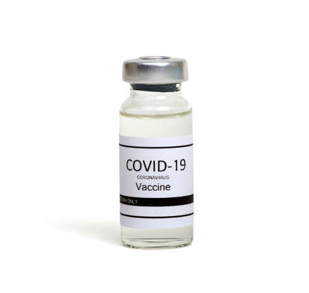 vaccine ampoule isolated on a white background.の写真素材