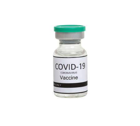 vaccine ampoule isolated on a white background.の写真素材