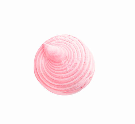 Sweet pink marshmallow isolated on white background.の写真素材