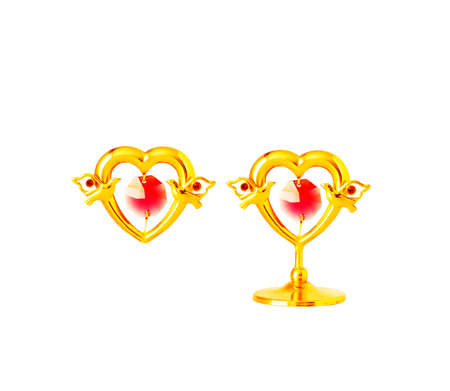 Hearts for Valentine's Day. Figures of hearts with doves. Isolate.の写真素材