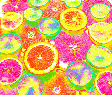 Background multicolor toned from different citrus fruits.の写真素材
