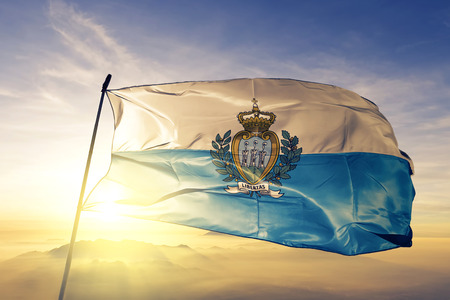 San marino flag textile cloth waving