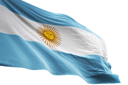 Argentina flag waving isolated on white background 3D illustrationの写真素材