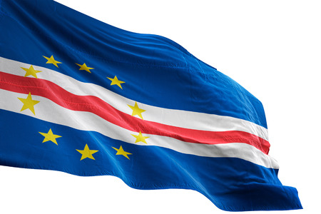 Cabo Verde flag waving isolated on white background 3D illustration